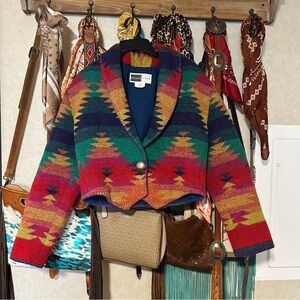 Aztec Print Women's Crop Jacket